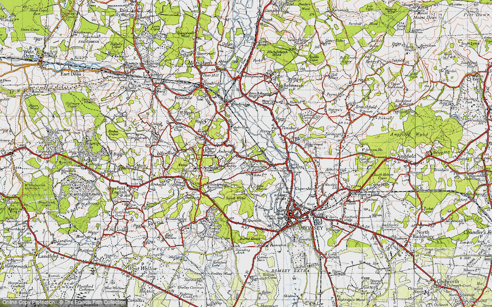 Old Map of Awbridge, 1945 in 1945