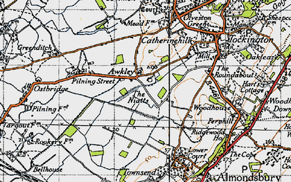 Old map of Awkley in 1946