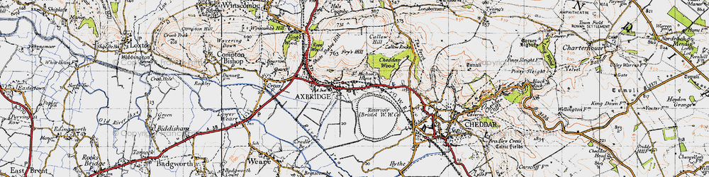 Old map of Axbridge in 1946