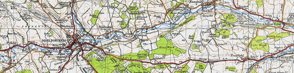 Old map of Axford in 1940