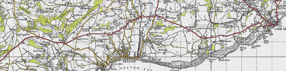 Old map of Axmouth in 1946