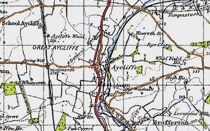 Old map of Aycliffe Village in 1947