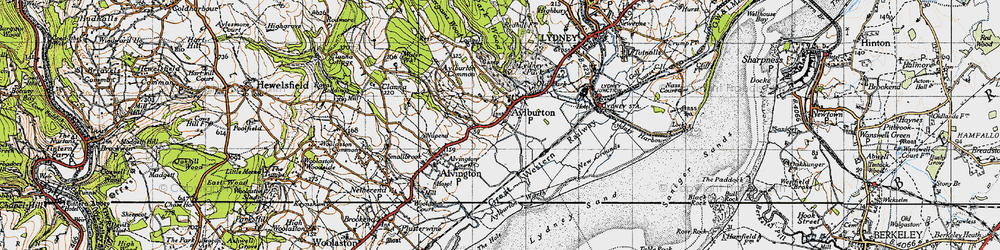Old map of Aylburton in 1946