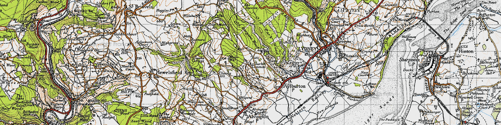 Old map of Aylburton Common in 1946