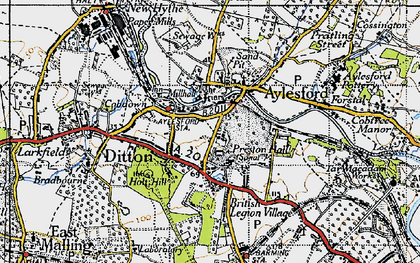 Old map of Aylesford in 1946