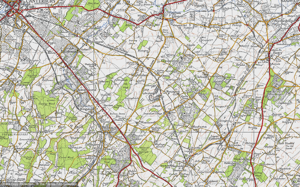Old Map of Aylesham, 1947 in 1947