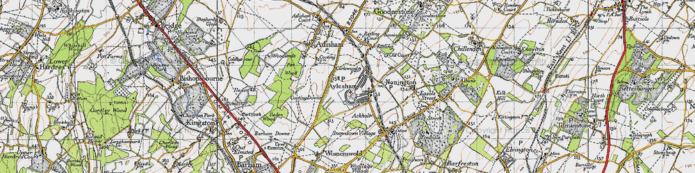 Old map of Aylesham in 1947