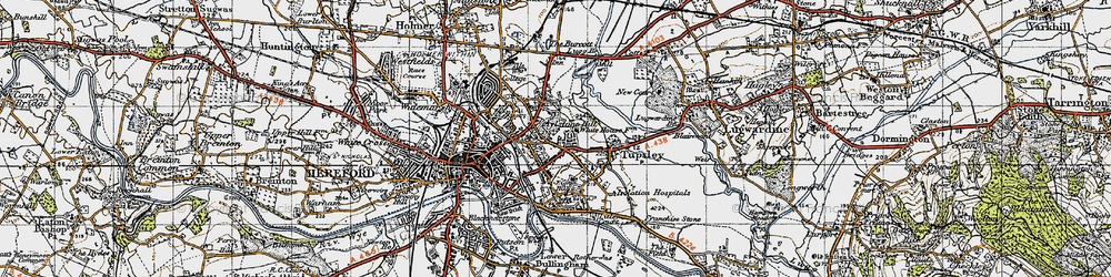 Old map of Aylestone Hill in 1947