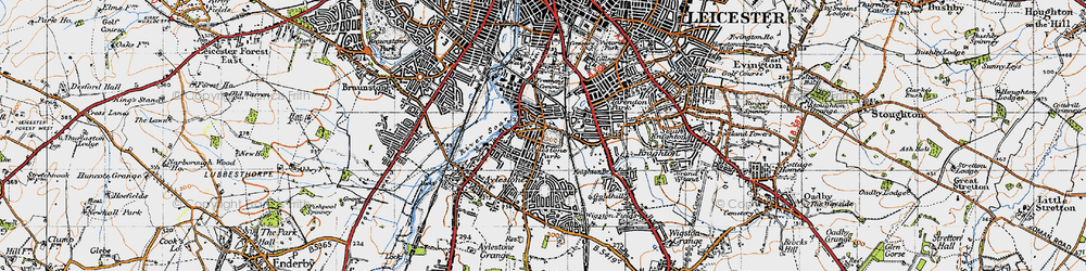Old map of Aylestone Park in 1946