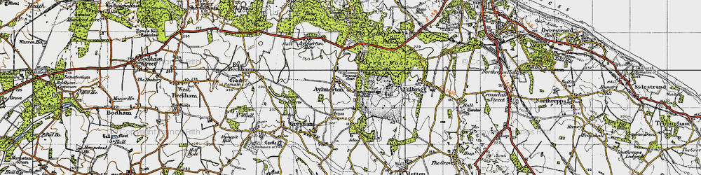 Old map of Aylmerton in 1945