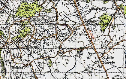 Old map of Aylton in 1947