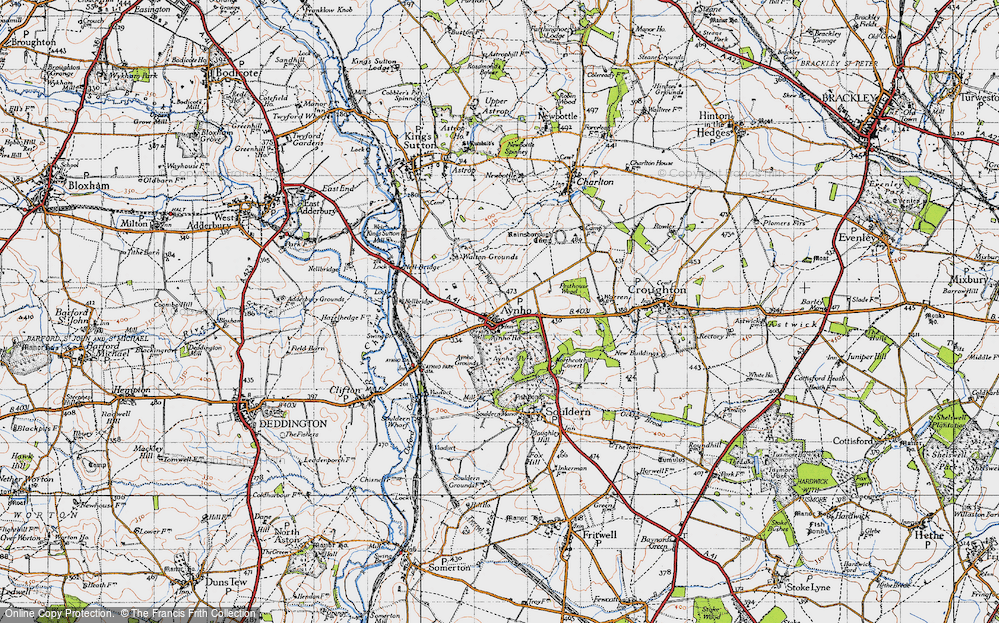 Old Map of Historic Map covering Aynho Fields in 1946