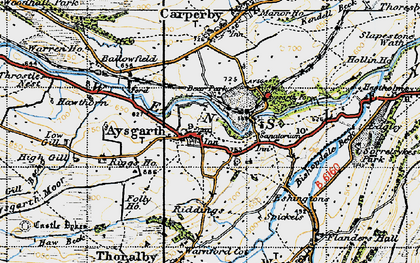 Old map of Aysgarth Falls in 1947
