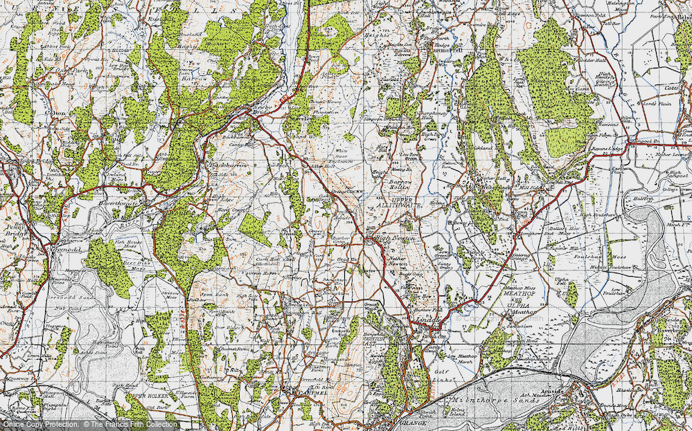 Old Map of Historic Map covering Barrow Hollin in 1947