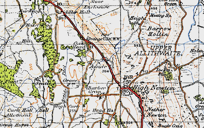 Old map of Ayside in 1947