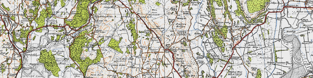 Old map of Ayside in 1947