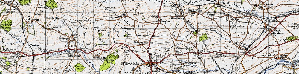Old map of Ayston in 1946