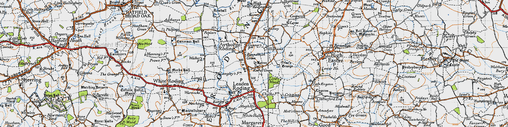 Old map of Aythorpe Roding in 1946