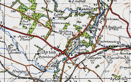 Old map of Ayton in 1947