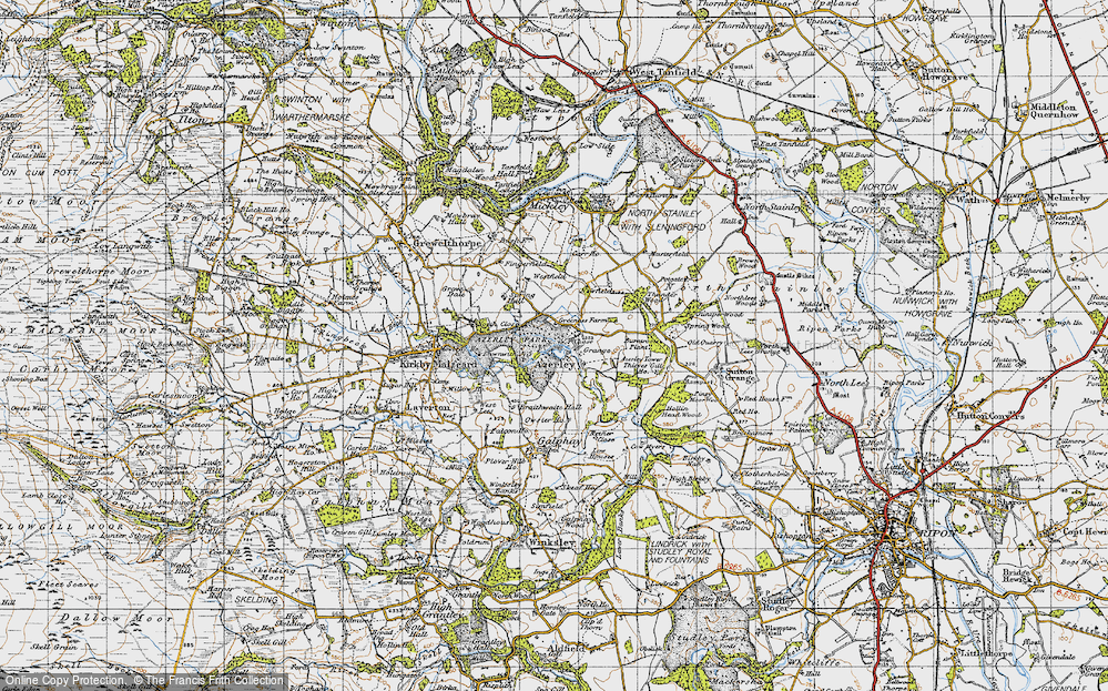 Old Map of Historic Map covering Burntroots Plantn in 1947