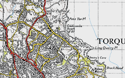Old map of Babbacombe in 1946