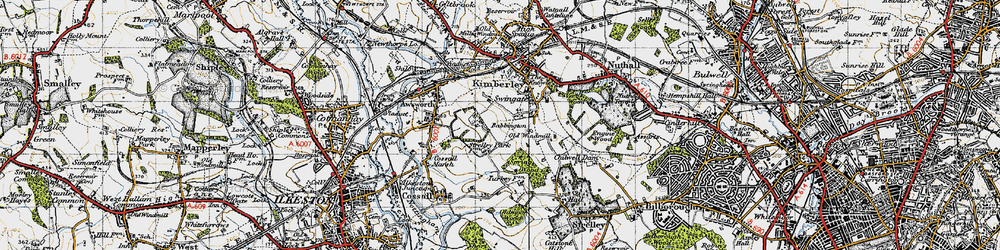 Old map of Babbington in 1946