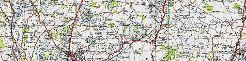 Old map of Blakesware Manor in 1946