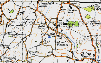 Old map of Babel Green in 1946