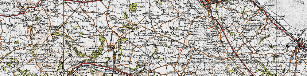 Old map of Babell in 1947