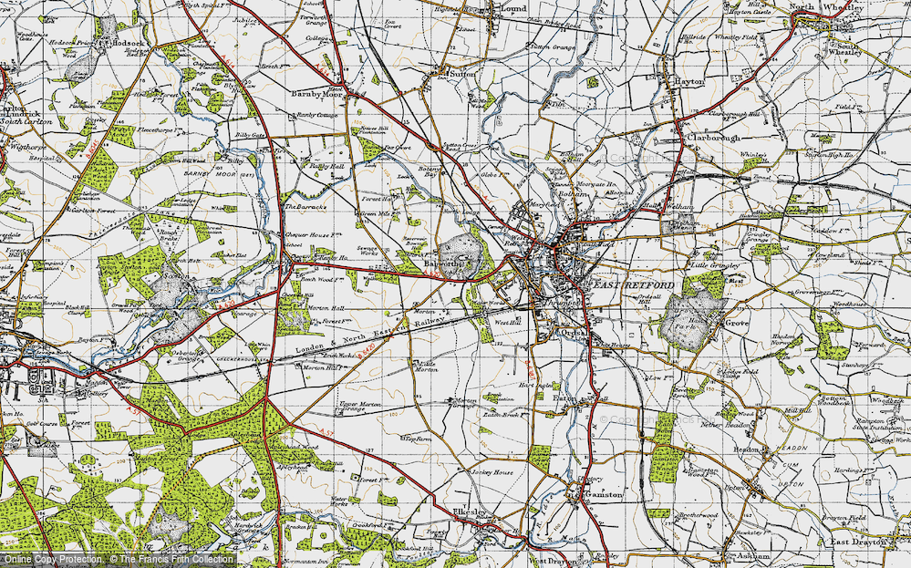 Old Map of Historic Map covering Bowman Hill in 1947