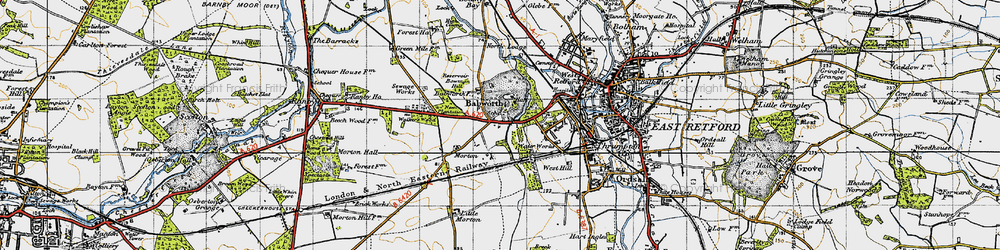 Old map of Babworth in 1947