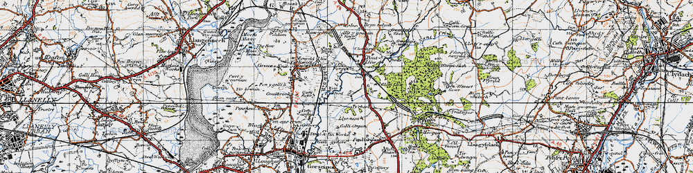 Old map of Bach-y-gwreiddyn in 1947