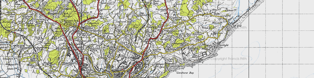 Old map of Bachelor's Bump in 1940
