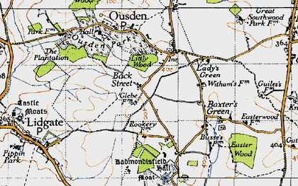 Old map of Back Street in 1946