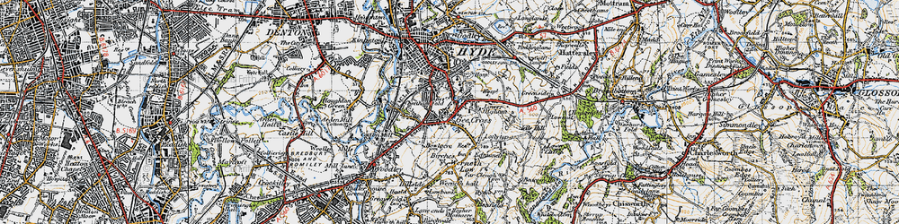 Old map of Backbower in 1947