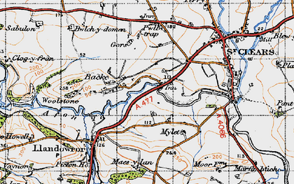 Old map of Backe in 1946