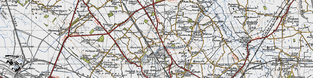 Old map of Backford in 1947
