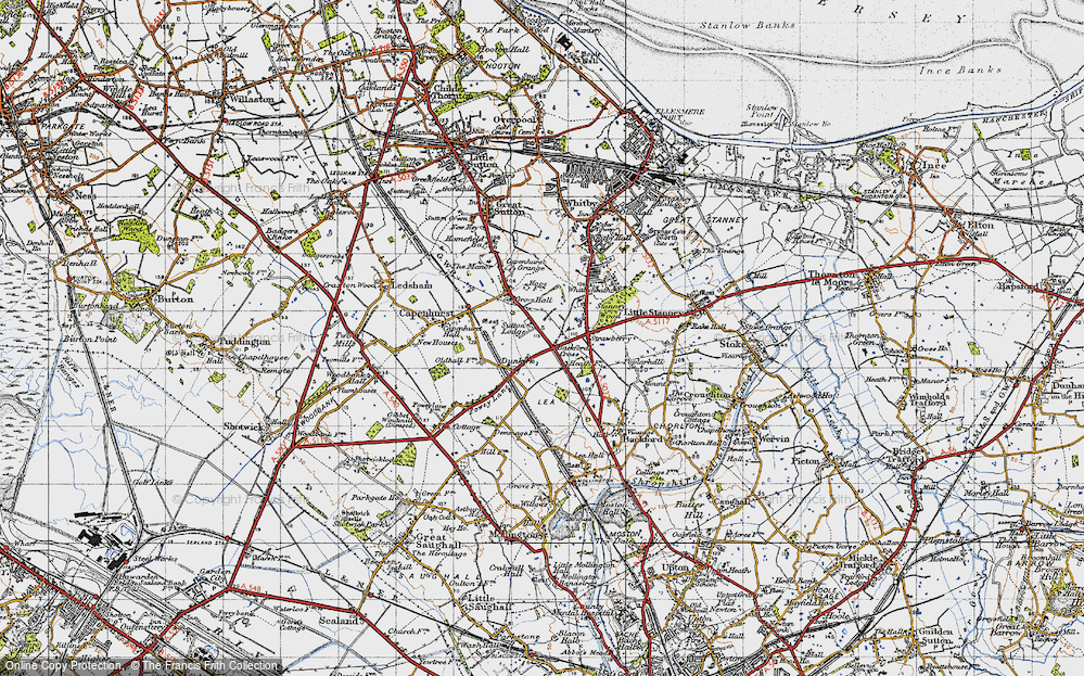 Old Map of Backford Cross, 1947 in 1947