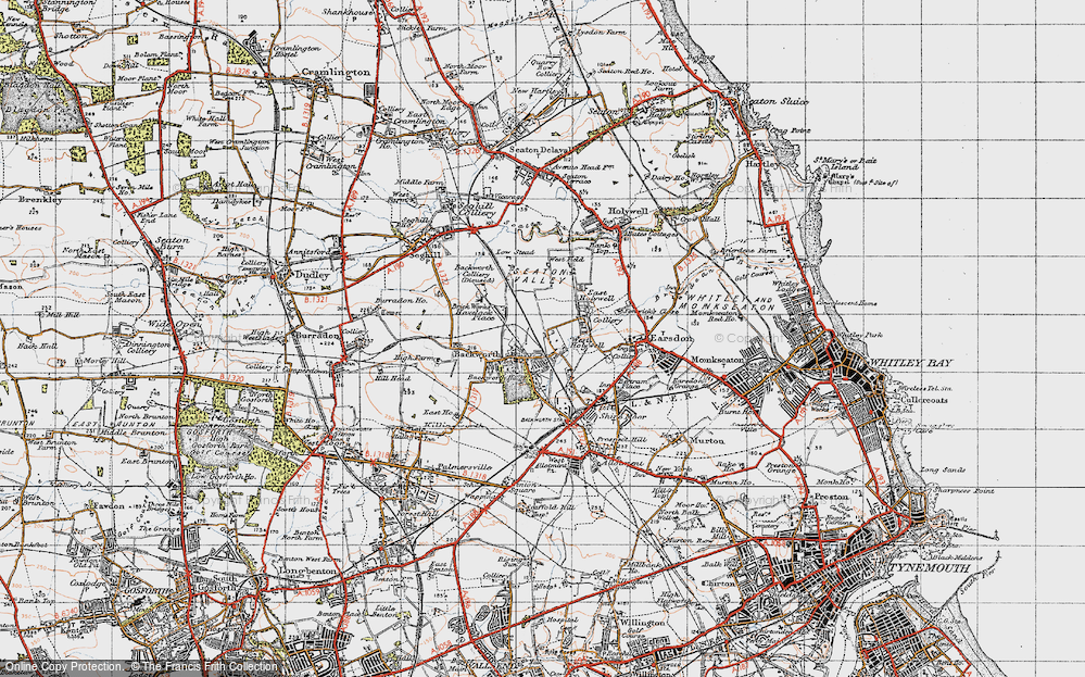 Old Map of Backworth, 1947 in 1947