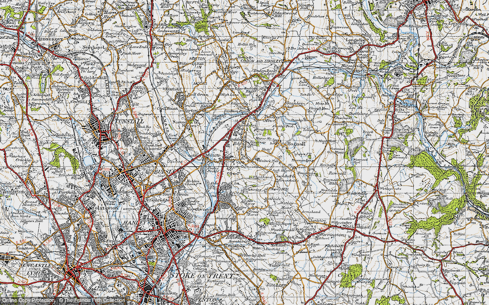 Old Map of Baddeley Edge, 1946 in 1946