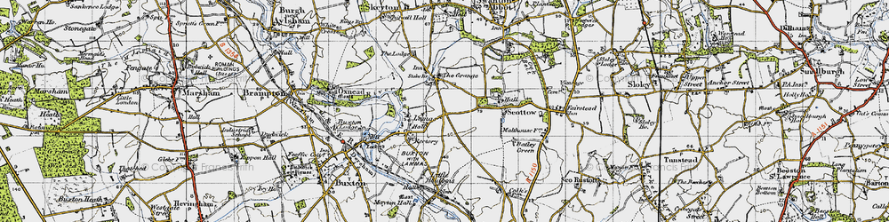 Old map of Badersfield in 1945