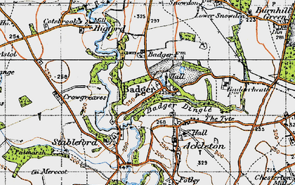 Old map of Badger in 1946