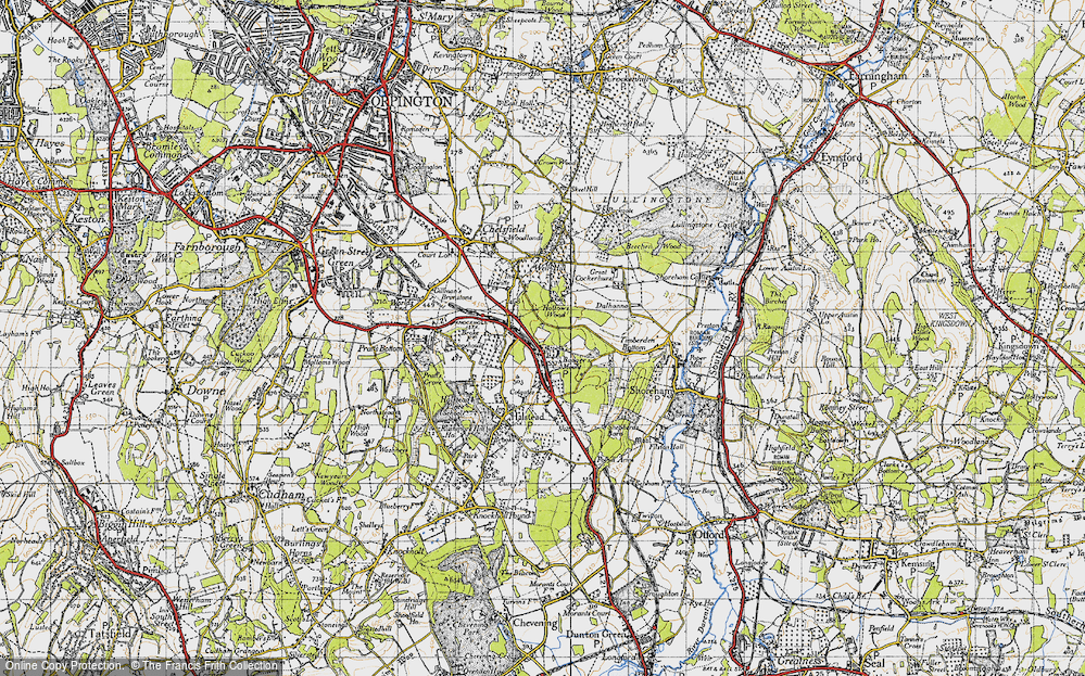 Old Map of Badgers Mount, 1946 in 1946