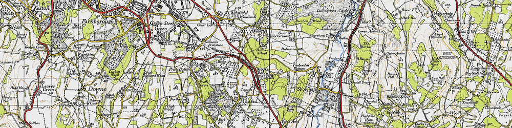 Old map of Badgers Mount in 1946
