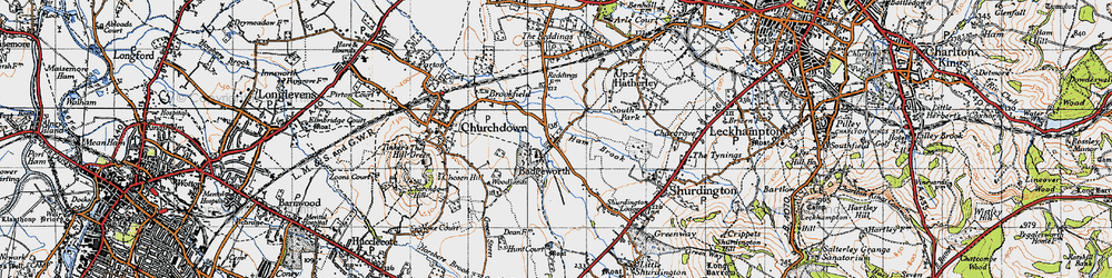 Old map of Badgeworth in 1946