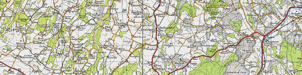 Old map of Badlesmere in 1940