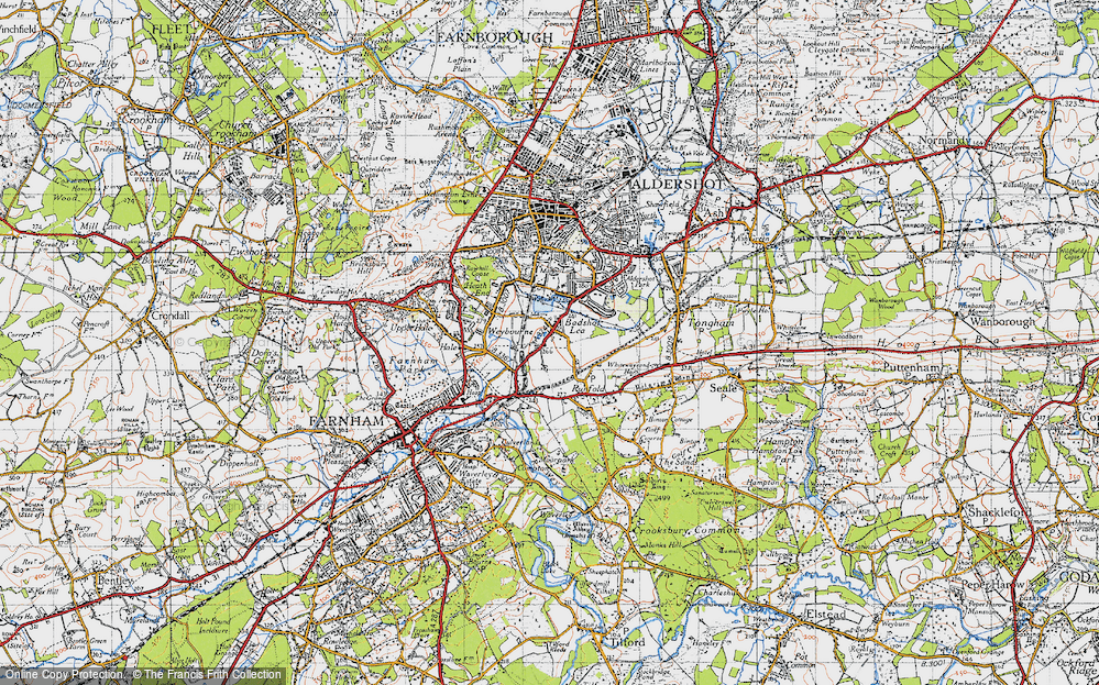 Old Map of Badshot Lea, 1940 in 1940
