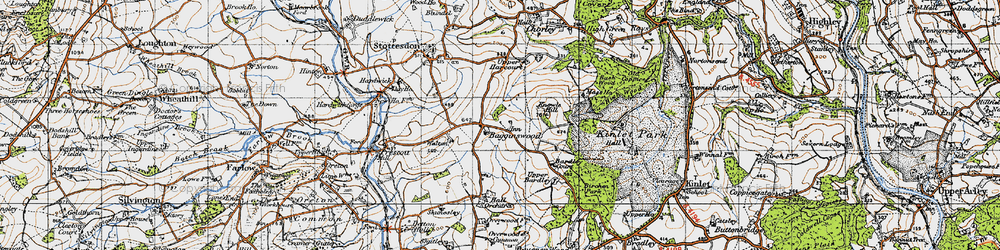 Old map of Baveney Wood in 1947