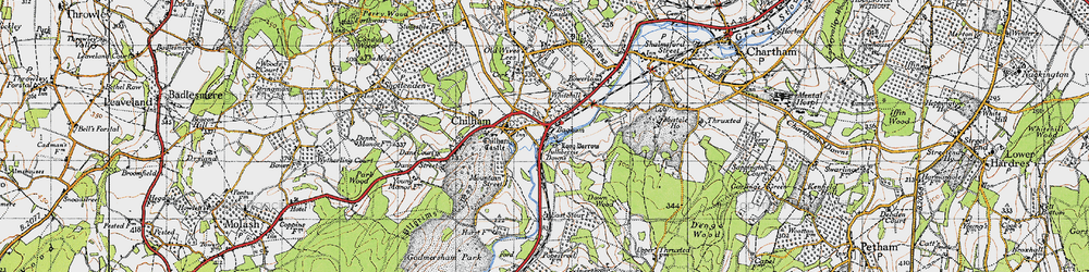 Old map of Bagham in 1940