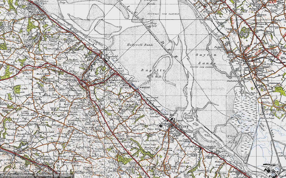 Old Map of Historic Map covering Bagillt Bank in 1947